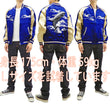 Load image into Gallery viewer, Japanesque Men's Japanese Souvenir Jacket Whale Breach Sukajan 3RSJ-041 Navy-Blue/Beige