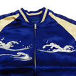 Load image into Gallery viewer, Japanesque Men's Japanese Souvenir Jacket Whale Breach Sukajan 3RSJ-041 Navy-Blue/Beige