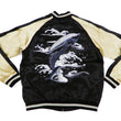 Load image into Gallery viewer, Japanesque Men's Japanese Souvenir Jacket Whale Breach Sukajan 3RSJ-041 Black/Beige