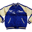 Load image into Gallery viewer, Japanesque Men's Japanese Souvenir Jacket Whale Breach Sukajan 3RSJ-041 Navy-Blue/Beige