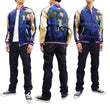Load image into Gallery viewer, Japanesque Men's Japanese Souvenir Jacket Tree Frog Sukajan 3RSJ-043 Navy-Blue/Beige