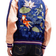 Load image into Gallery viewer, Japanesque Men's Japanese Souvenir Jacket Goldfish Sukajan 3RSJ-044 Navy-Blue/Pink