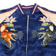 Load image into Gallery viewer, Japanesque Men's Japanese Souvenir Jacket Goldfish Sukajan 3RSJ-044 Navy-Blue/Pink