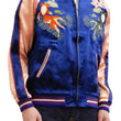Load image into Gallery viewer, Japanesque Men's Japanese Souvenir Jacket Goldfish Sukajan 3RSJ-044 Navy-Blue/Pink