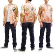 Load image into Gallery viewer, Japanesque Men's Japanese Souvenir Jacket Goldfish Sukajan 3RSJ-044 Pink/Beige