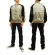 Load image into Gallery viewer, Japanesque Mens Japanese Souvenir Jacket Goldfish Bowl Sukajan 3RSJ-045 Beige/Black