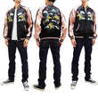 Load image into Gallery viewer, Japanesque Men's Japanese Souvenir Jacket Komainu Embroidered Sukajan 3RSJ-046 Black/Pink