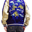 Load image into Gallery viewer, Japanesque Men's Japanese Souvenir Jacket Komainu Embroidered Sukajan 3RSJ-046 Navy-Blue/Beige