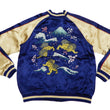 Load image into Gallery viewer, Japanesque Men's Japanese Souvenir Jacket Komainu Embroidered Sukajan 3RSJ-046 Navy-Blue/Beige