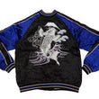 Load image into Gallery viewer, Japanesque Men's Japanese Souvenir Jacket Koi Fish Sukajan 3RSJ-047 Black/Navy-Blue