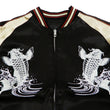 Load image into Gallery viewer, Japanesque Men's Japanese Souvenir Jacket Koi Fish Sukajan 3RSJ-047 Black/Beige