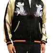 Load image into Gallery viewer, Japanesque Men's Japanese Souvenir Jacket Koi Fish Sukajan 3RSJ-047 Black/Beige