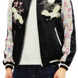 Load image into Gallery viewer, Japanesque Sukajan Men's Japanese Souvenir Jacket Crane 3RSJ-302 Black/Off