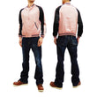 Load image into Gallery viewer, Japanesque Sukajan Men's Japanese Souvenir Jacket Crane 3RSJ-302 Pink/Black