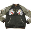 Load image into Gallery viewer, Japanesque Script Japanese Souvenir Jacket 3RSJ-503 White tiger Men's Sukajan Black/Brown