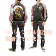 Load image into Gallery viewer, Japanesque Men's Japanese Souvenir Jacket Koi Fish and Fuujin Sukajan 3RSJ-504 Black