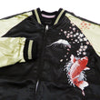Load image into Gallery viewer, Japanesque Men's Japanese Souvenir Jacket Koi Fish and Fuujin Sukajan 3RSJ-504 Black