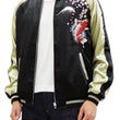 Load image into Gallery viewer, Japanesque Men's Japanese Souvenir Jacket Koi Fish and Fuujin Sukajan 3RSJ-504 Black