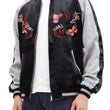 Load image into Gallery viewer, Japanesque Men's Japanese Souvenir Jacket Goldfish Embroidery Sukajan 3RSJ-701 Black/Gray