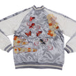 Load image into Gallery viewer, Japanesque Men's Japanese Souvenir Jacket Goldfish Embroidery Sukajan 3RSJ-701 Gray/Off