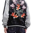 Load image into Gallery viewer, Japanesque Men's Japanese Souvenir Jacket Goldfish Embroidery Sukajan 3RSJ-702 Black/Gray