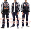 Load image into Gallery viewer, Japanesque Men's Japanese Souvenir Jacket Goldfish Embroidery Sukajan 3RSJ-702 Black/Gray