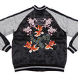 Load image into Gallery viewer, Japanesque Men's Japanese Souvenir Jacket Goldfish Embroidery Sukajan 3RSJ-702 Black/Gray