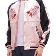Load image into Gallery viewer, Japanesque Men's Japanese Souvenir Jacket Goldfish Embroidery Sukajan 3RSJ-702 Pink/Black