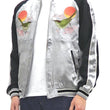 Load image into Gallery viewer, Japanesque Sukajan Men's Japanese Souvenir Jacket Japanese Bush Warbler 3RSJ-751 Gray/Black
