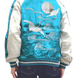 Load image into Gallery viewer, Japanesque Sukajan Jacket Men's Japanese Souvenir Jacket Japanese Crane 3RSJ-752 Blue-Green/Off
