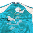 Load image into Gallery viewer, Japanesque Sukajan Jacket Men's Japanese Souvenir Jacket Japanese Crane 3RSJ-752 Blue-Green/Off