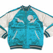 Load image into Gallery viewer, Japanesque Sukajan Jacket Men's Japanese Souvenir Jacket Japanese Crane 3RSJ-752 Blue-Green/Off