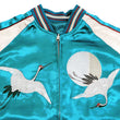 Load image into Gallery viewer, Japanesque Sukajan Jacket Men's Japanese Souvenir Jacket Japanese Crane 3RSJ-752 Blue-Green/Off