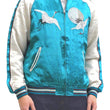 Load image into Gallery viewer, Japanesque Sukajan Jacket Men's Japanese Souvenir Jacket Japanese Crane 3RSJ-752 Blue-Green/Off
