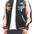 Load image into Gallery viewer, Japanesque Sukajan Men's Japanese Souvenir Jacket Japanese Koi fish 3RSJ-754 Black/Pink