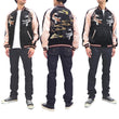 Load image into Gallery viewer, Japanesque Sukajan Men's Japanese Souvenir Jacket Japanese Koi fish 3RSJ-754 Black/Pink