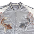 Load image into Gallery viewer, Japanesque Sukajan Men's Japanese Souvenir Jacket Japanese Koi fish 3RSJ-754 Gray/Off