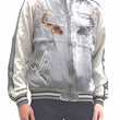 Load image into Gallery viewer, Japanesque Sukajan Men's Japanese Souvenir Jacket Japanese Koi fish 3RSJ-754 Gray/Off