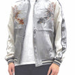Load image into Gallery viewer, Japanesque Sukajan Men's Japanese Souvenir Jacket Japanese Koi fish 3RSJ-754 Gray/Off