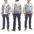 Load image into Gallery viewer, Japanesque Sukajan Men's Japanese Souvenir Jacket Japanese Koi fish 3RSJ-754 Gray/Off