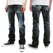 Load image into Gallery viewer, Eternal Faded Jeans Men's Low Rise Slim Fit Straight Leg Button Fly Japanese Denim 52291 Dark-Indigo