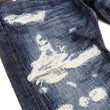 Load image into Gallery viewer, Eternal Ripped Distressed Jeans Men's Pre-Faded Denim Low Rise Slim Fit Straight Leg Button Fly 52292 Dark-Indigo