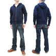 Load image into Gallery viewer, Studio D'artisan Plain Hoodie Men's Solid Zip-Up Hooded Sweatshirt 8087M Navy-Blue