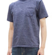 Load image into Gallery viewer, Studio D'artisan Plain T-shirt Men's Short Sleeve Suvin Gold Tsuri-ami Loopwheeled Pocket Tee 9916 Heather-Navy-Blue