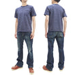 Load image into Gallery viewer, Studio D'artisan Plain T-shirt Men's Short Sleeve Suvin Gold Tsuri-ami Loopwheeled Pocket Tee 9916 Heather-Navy-Blue