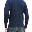 Load image into Gallery viewer, Studio D'Artisan Men's Heavyweight Waffle Knit Thermal Long Sleeve T-Shirt - 100% Cotton, Crew Neck, Ribbed Cuffs, Raw-edge hem, Made in Japan (SDA 9936) Navy-Blue