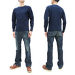 Load image into Gallery viewer, Studio D'Artisan Men's Heavyweight Waffle Knit Thermal Long Sleeve T-Shirt - 100% Cotton, Crew Neck, Ribbed Cuffs, Raw-edge hem, Made in Japan (SDA 9936) Navy-Blue