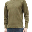 Load image into Gallery viewer, Studio D'Artisan Men's Heavyweight Waffle Knit Thermal Long Sleeve T-Shirt - 100% Cotton, Crew Neck, Ribbed Cuffs, Raw-edge hem, Made in Japan (SDA 9936) Khaki