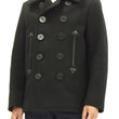 Load image into Gallery viewer, Buzz Rickson Pea Coat William Gibson Men's Wool Overcoat Peacoat BR12394 Black