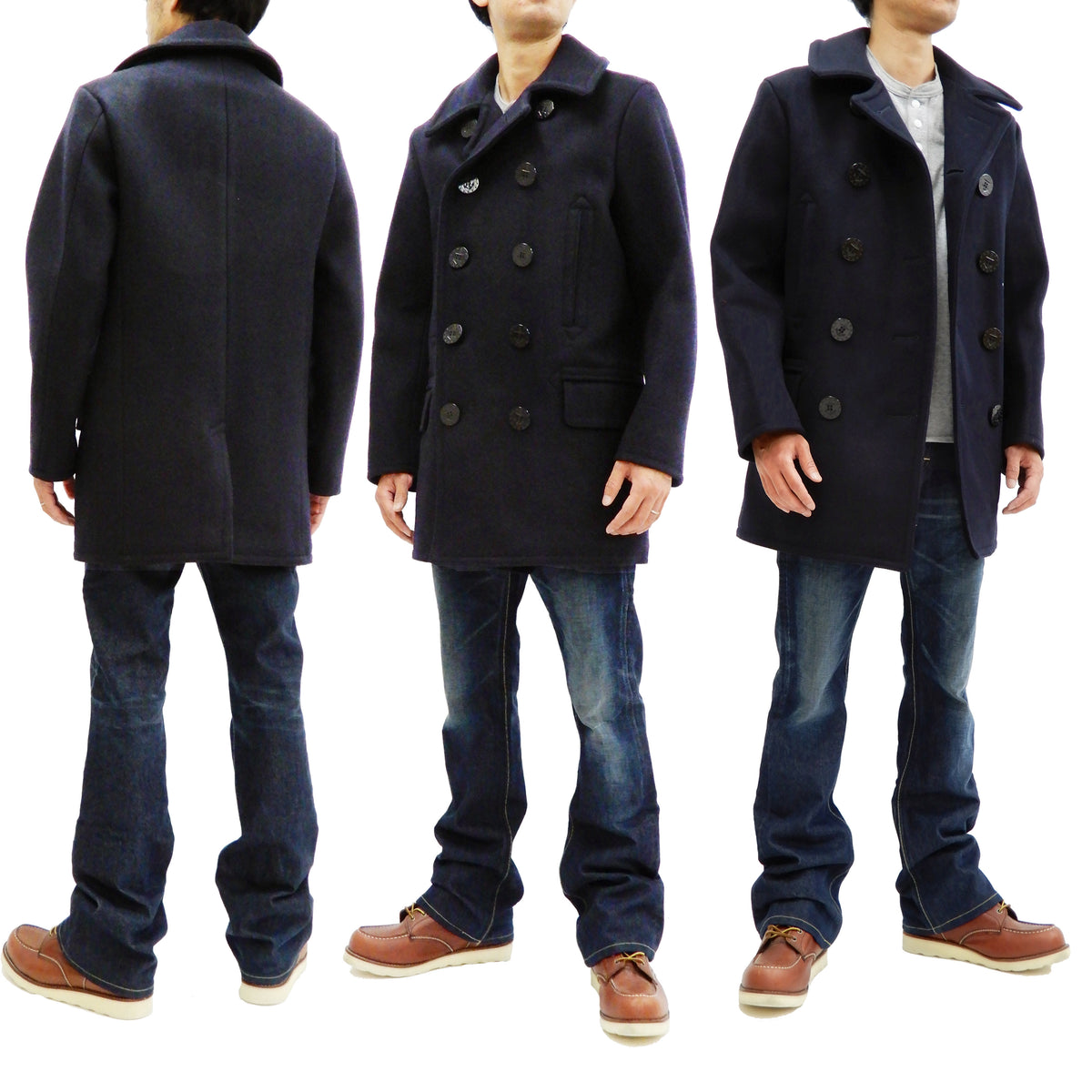 Buzz Rickson Pea Coat Men's U.S. Navy Wool Above-knee length Peacoat B –  RODEO-JAPAN Pine-Avenue Clothes shop